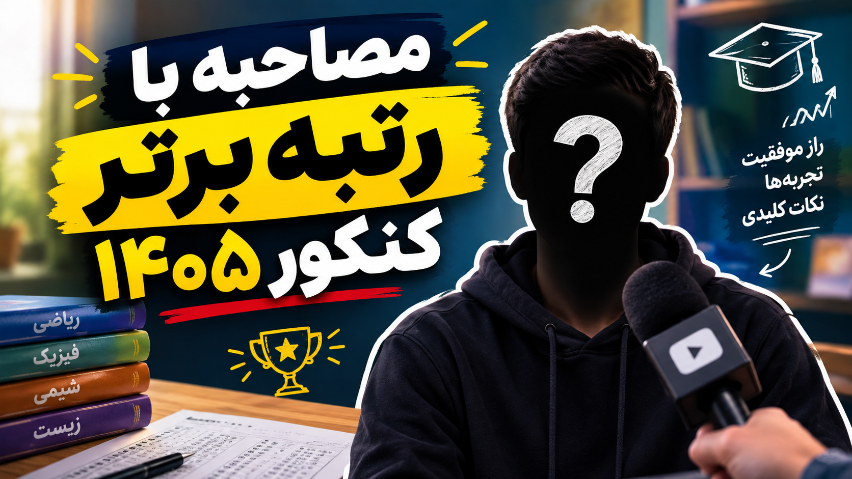 مصاحبه با ماهان نجفی (رتبه برتر کنکور تجربی ۱۴۰۵ ) | رازهای موفقیت و برنامه‌ریزی رتبه‌های برتر